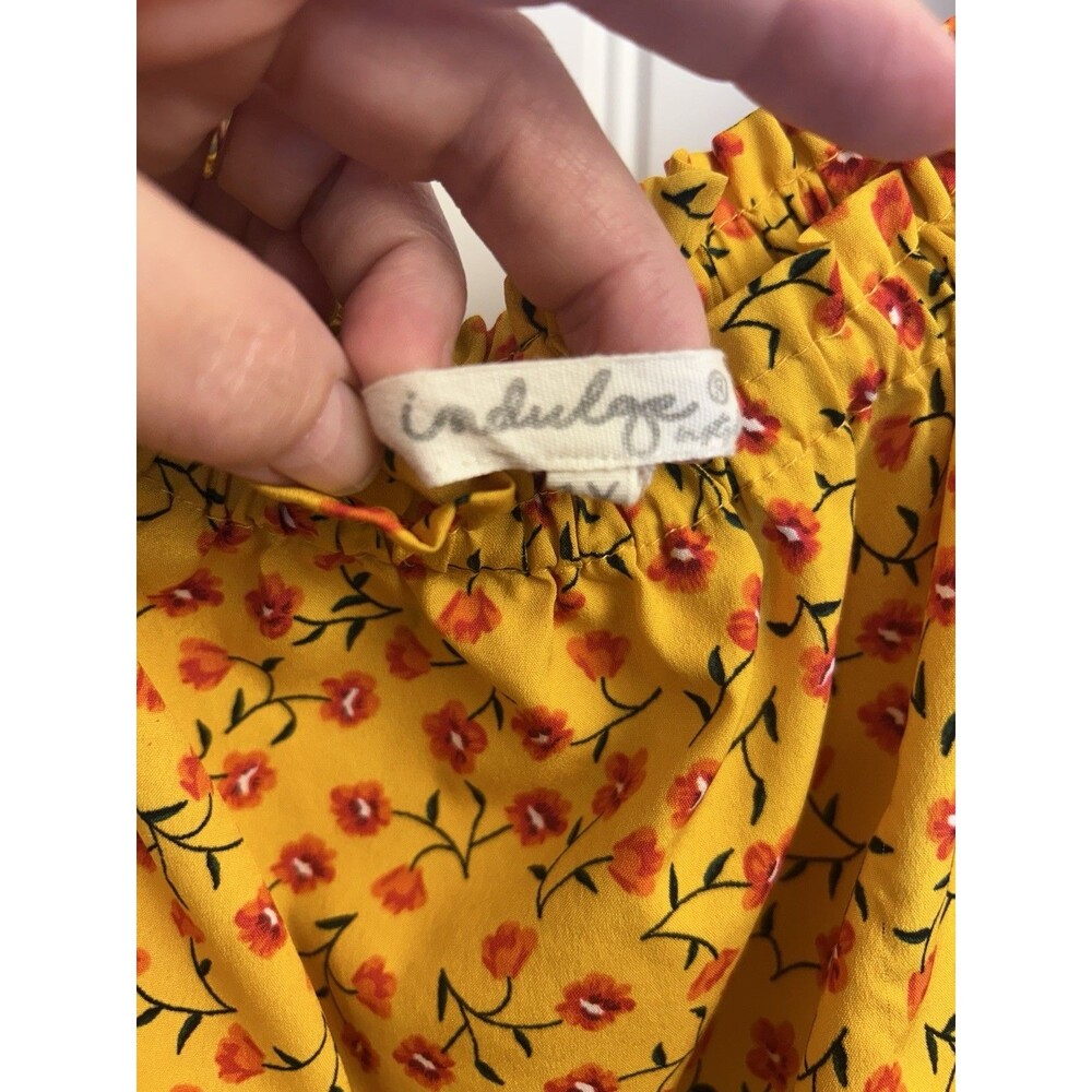 Indulge in Style 1X Yellow Floral Boho Midi Dress Smocked Cottagecore Chic - Picture 5 of 13